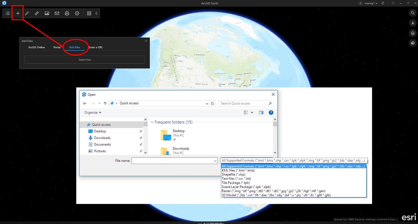 Adding local data into ArcGIS Earth